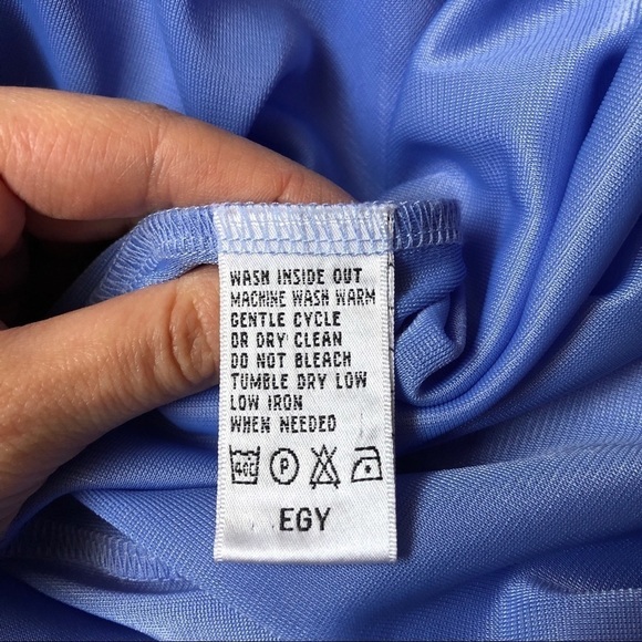 Vintage Draper’s Periwinkle Long Sleeve Button Polka Dot Dress - Picture 4 of 4